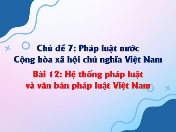 Bài 12: Hệ thống pháp luật và văn bản pháp luật Việt Nam